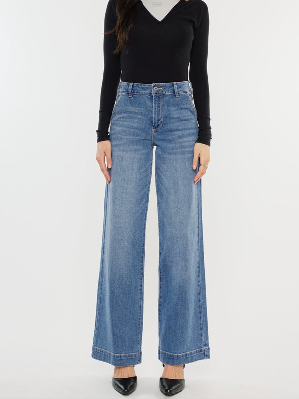 Kancan Bertha High Rise Trouser Wide Leg Jeans